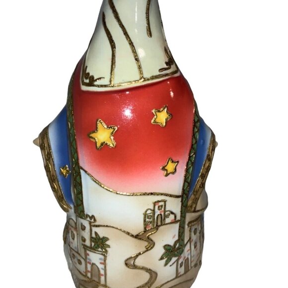 Holy Family Jesus Porcelain Nativity Blue Gold Bethlehem Scene 2005 Roman Inc - Picture 7 of 11